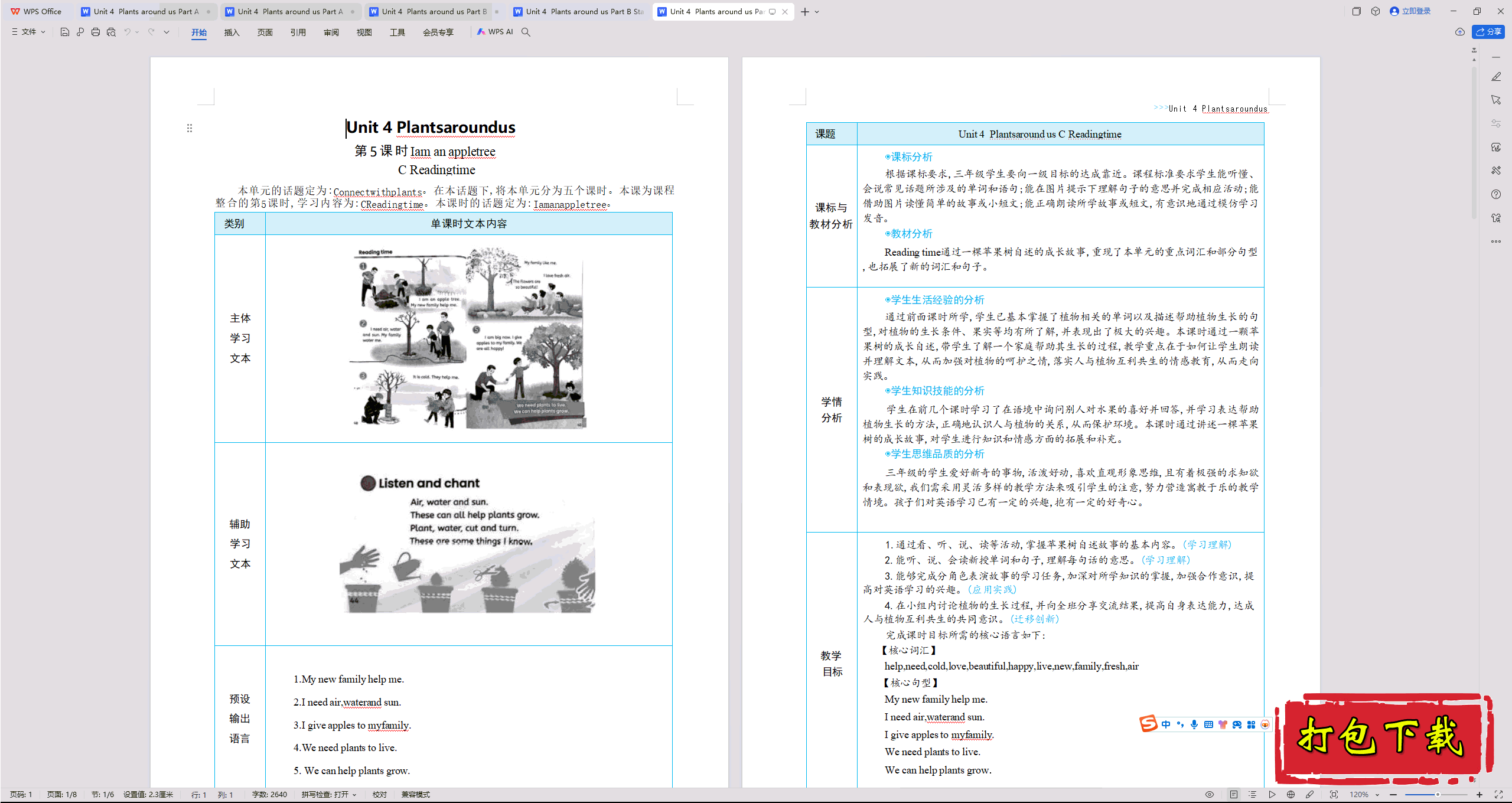 Unit4 Plants around us Part C Reading timeѧ