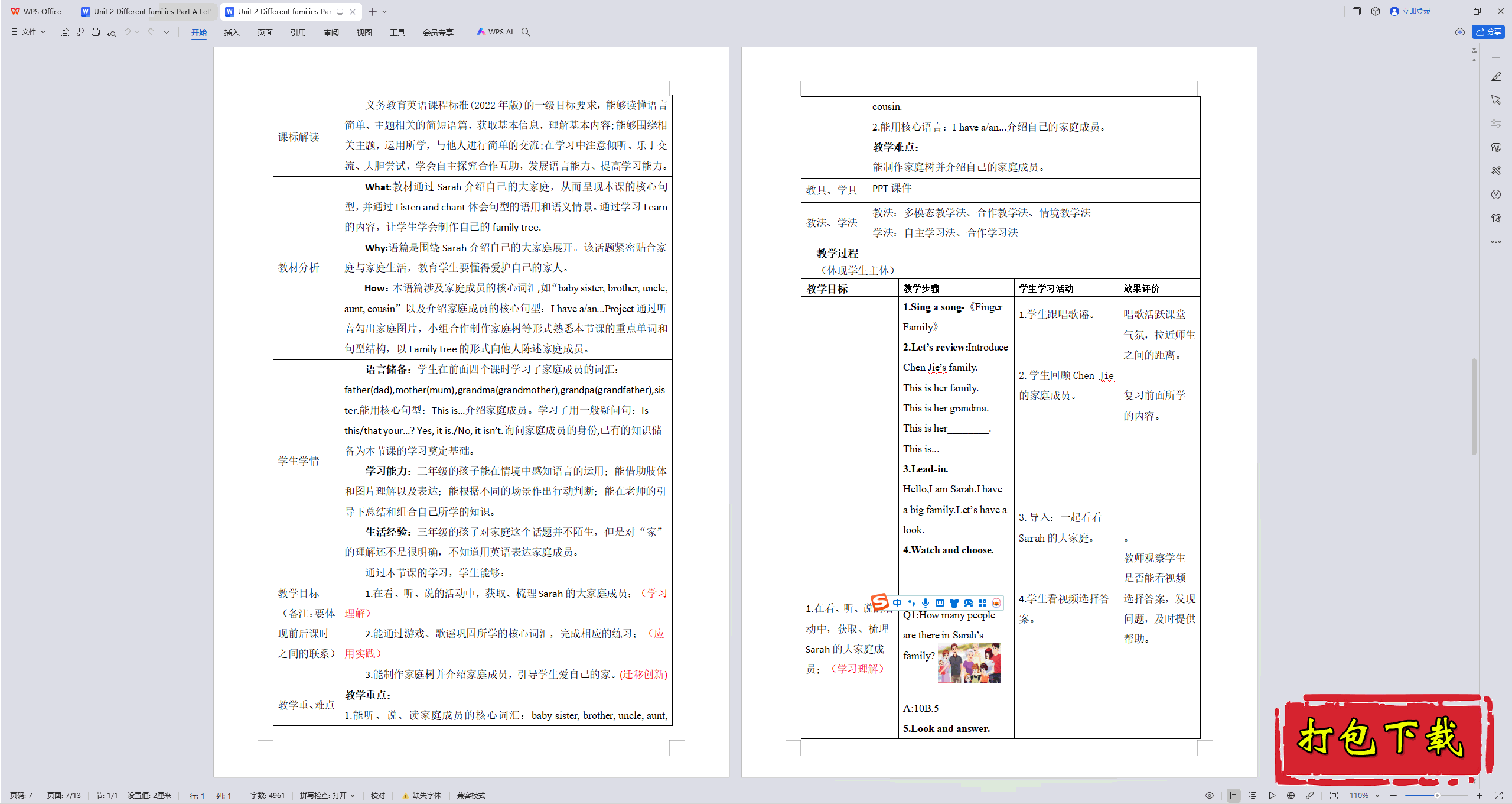 Unit 2 Different families Part B Let