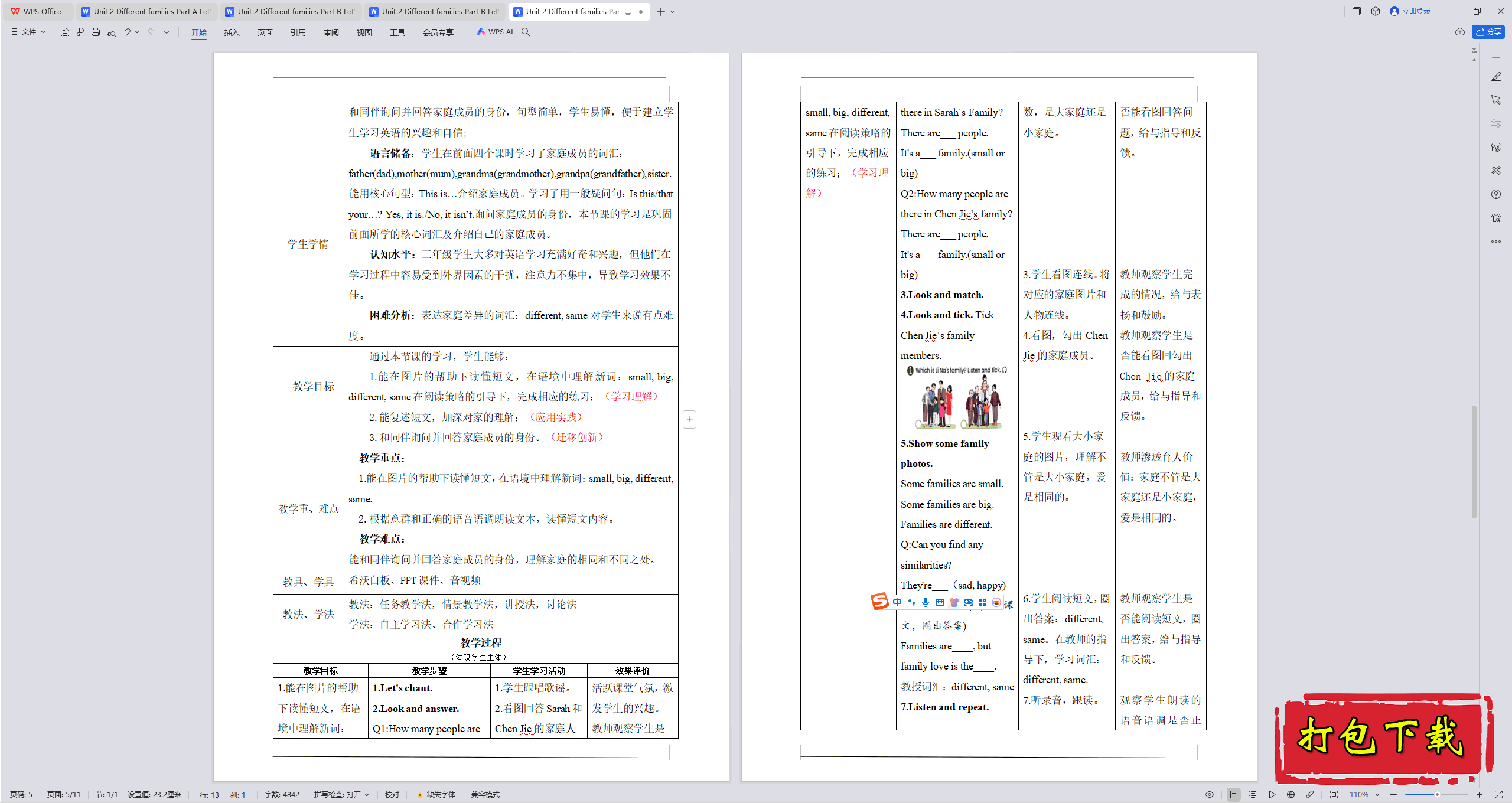 Unit 2 Different families Part B Start to readѧ